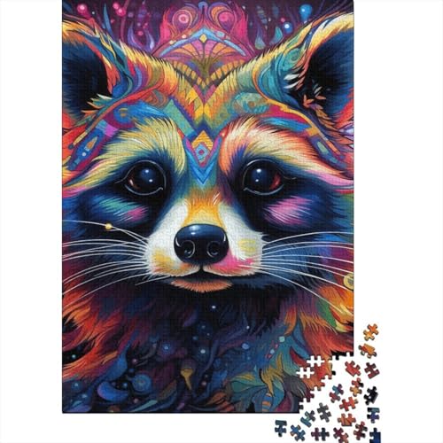 Künstlerisches Zibetkatzen-Holzpuzzle für Erwachsene, 520-teilig, Puzzle für Puzzle ab 18 Jahren und Erwachsene, 520 Teile (52 x 38 cm) von SOQWBYG
