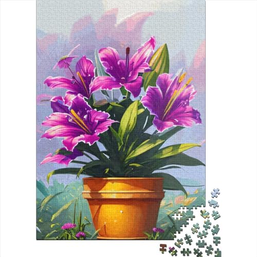 Lilienblume, 520 Puzzleteile für Erwachsene, Puzzle-Sets für die Familie, Lernspiel, Puzzles 520 Stück (52 x 38 cm) von SOQWBYG