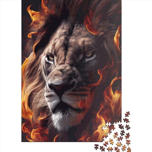 Löwengesichts-Puzzle, 1000 Teile, Puzzle für Erwachsene, Unmögliches Puzzle, Holzspielzeug, Puzzle, Herausforderndes Spiel, 1000 Teile (75 x 50 cm) von SOQWBYG