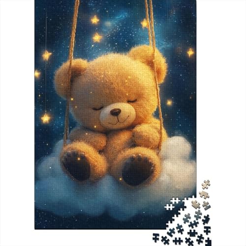 Niedliches Bären-Puzzle, 1000 Teile, Holzpuzzle für Erwachsene, Puzzlespiele, Lernspielzeug, 1000 Teile (75 x 50 cm) von SOQWBYG
