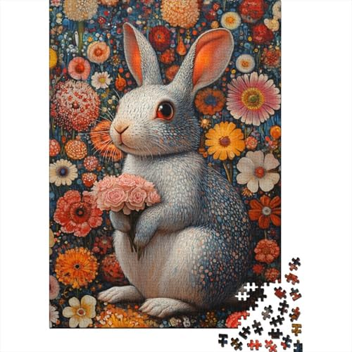 Niedliches Osterhäschen-Puzzle, 1000 Teile, Puzzle für Erwachsene, Puzzle-Sets für Familien-Lernspiel, 1000 Teile (75 x 50 cm) von SOQWBYG