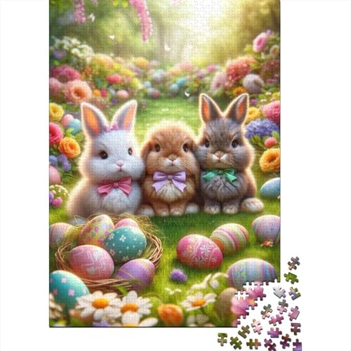 Niedliches Osterhäschen-Puzzle, 1000 Teile, Puzzle für Erwachsene, Puzzle-Sets für Familien-Lernspiel, 1000 Teile (75 x 50 cm) von SOQWBYG