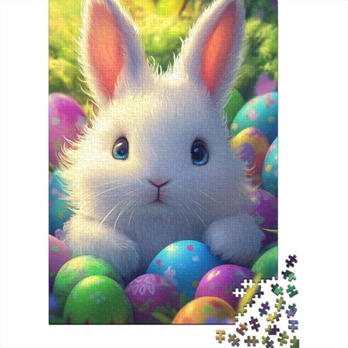 Niedliches Osterhäschen-Puzzle, 1000 Teile, Puzzle für Erwachsene, Puzzle-Sets für Familien-Lernspiel, 1000 Teile (75 x 50 cm) von SOQWBYG