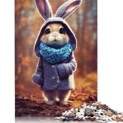 Niedliches Osterhäschen-Puzzle, 520 Teile, Holzpuzzle für Erwachsene, Puzzlespiele, Lernspielzeug, 520 Teile (52 x 38 cm) von SOQWBYG