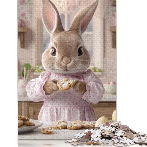 Niedliches Osterhäschen-Puzzle, 520 Teile, Puzzle, Erwachsenen-Puzzle, einzigartiges, schwieriges und herausforderndes Puzzle, Spielspielzeug, Geschenk, 520 Teile (52 x 38 cm) von SOQWBYG