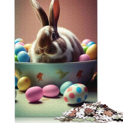 Niedliches Osterhäschen-Puzzle, 520 Teile, Puzzle für Erwachsene, Puzzle-Sets für das Familien-Lernspiel, 520 Teile (52 x 38 cm) von SOQWBYG