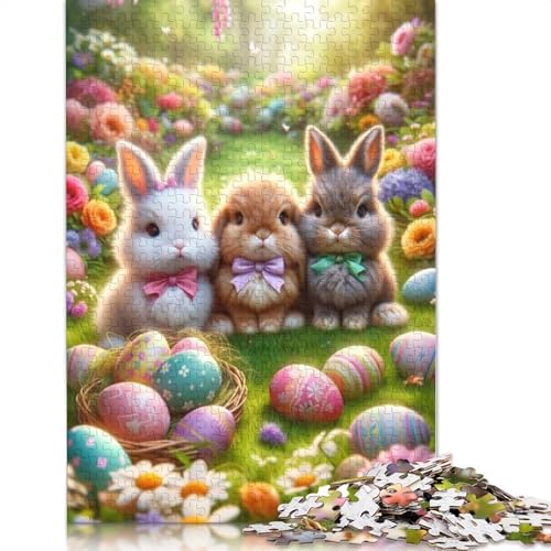 Niedliches Osterhäschen-Puzzle für Erwachsene, 520 Teile, schwieriges Puzzle, unmögliches Puzzle für Kinder ab 18 Jahren, 520 Teile (52 x 38 cm) von SOQWBYG
