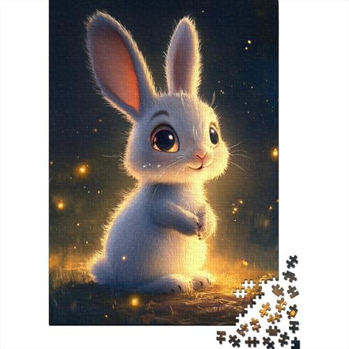Niedliches Osterhasen-Holzpuzzle für Erwachsene, 1000 Teile, Puzzle für Puzzle für Puzzle ab 18 Jahren und Erwachsene, 1000 Teile (75 x 50 cm) von SOQWBYG