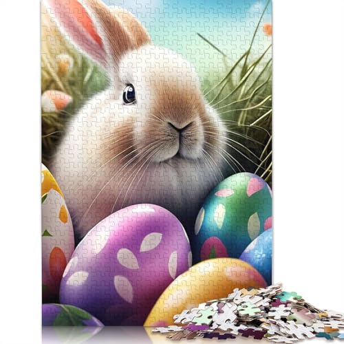Niedliches Osterhasen-Holzpuzzle für Erwachsene, 520-teilig, Puzzle für Puzzle ab 18 Jahren und Erwachsene, 520 Teile (52 x 38 cm) von SOQWBYG
