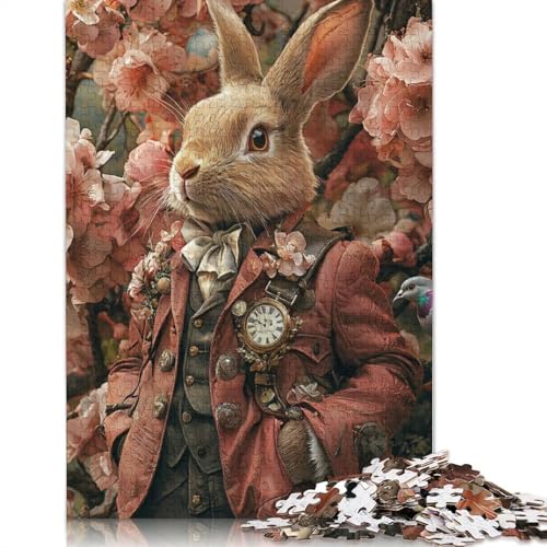 Niedliches Osterhasen-Holzpuzzle für Erwachsene, 520-teilig, Puzzle für Puzzle ab 18 Jahren und Erwachsene, 520 Teile (52 x 38 cm) von SOQWBYG