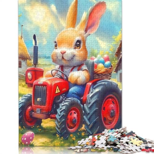 Niedliches Osterhasen-Puzzle, 520 Teile, Puzzle für Erwachsene, Unmögliches Puzzle, Holzspielzeug, Puzzle, Herausforderndes Spiel, 520 Teile (52 x 38 cm) von SOQWBYG