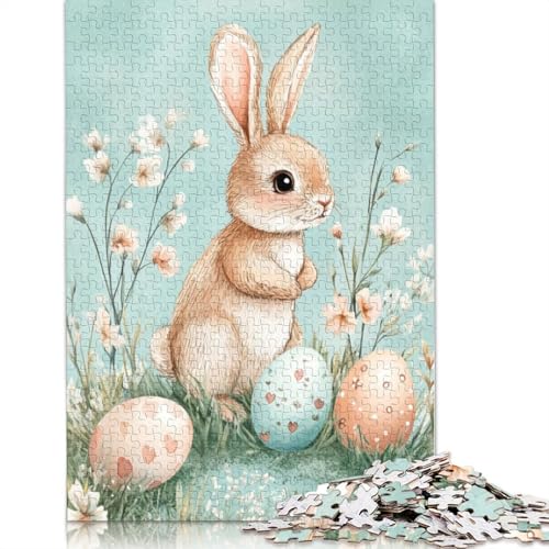 Niedliches Osterhasen-Puzzle, 520 Teile, Puzzle für Erwachsene, Unmögliches Puzzle, Holzspielzeug, Puzzle, Herausforderndes Spiel, 520 Teile (52 x 38 cm) von SOQWBYG