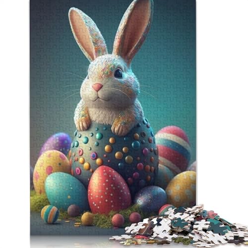 Niedliches Osterhasen-Puzzle, 520 Teile, Puzzle für Erwachsene, Unmögliches Puzzle, Holzspielzeug, Puzzle, Herausforderndes Spiel, 520 Teile (52 x 38 cm) von SOQWBYG