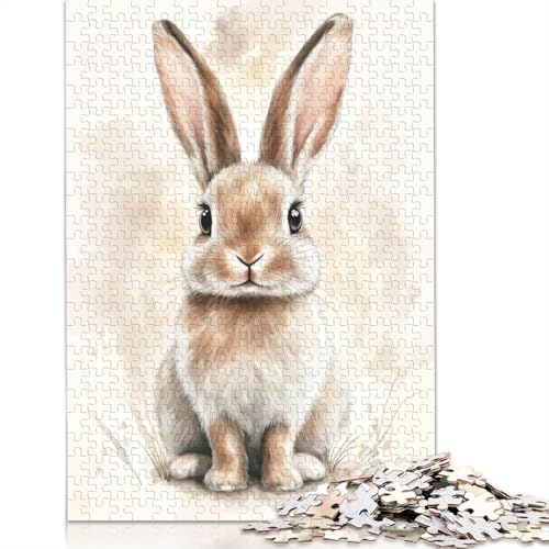 Niedliches Osterhasen-Puzzle, 520 Teile, Puzzle für Erwachsene, Unmögliches Puzzle, Holzspielzeug, Puzzle, Herausforderndes Spiel, 520 Teile (52 x 38 cm) von SOQWBYG