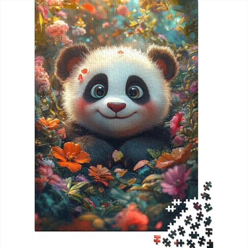 Niedliches Panda-Puzzle, 1000 Teile, Puzzle für Erwachsene, Unmögliches Puzzle, Holzspielzeug, Herausforderndes Spiel, 1000 Teile (75 x 50 cm) von SOQWBYG