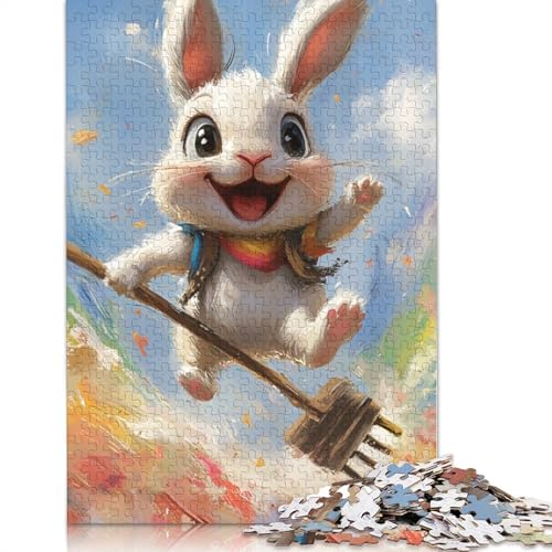 Ostern Niedliche Hasen Puzzle-Spiele Erwachsene Puzzle 520 Teile Puzzle für Erwachsene Spiele für Erwachsene Teenager und 520 Stück (52x38cm) von SOQWBYG