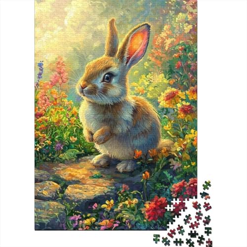 Ostern Niedliche Hasen Puzzle-Spiele Für Erwachsene Puzzle 1500 Teile Puzzle Für Erwachsene Spiele Für Erwachsene Teenager Und 1500 Teile (85x57cm) von SOQWBYG