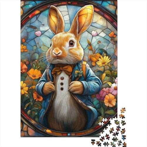 Ostern süße Hase Puzzle-Spiele für Erwachsene Puzzle 1000 Teile Puzzle für Erwachsene Spiele für Erwachsene Teenager und 1000 Stück (75x50cm) von SOQWBYG
