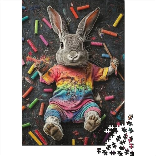 Ostern süße Hase Puzzle-Spiele für Erwachsene Puzzle 1000 Teile Puzzle für Erwachsene Spiele für Erwachsene Teenager und 1000 Stück (75x50cm) von SOQWBYG