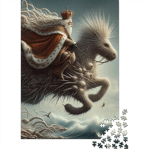 Porcupine King Puzzle, 100% recycelte Pappe, 100% recycelte Pappe, Puzzle für Jungen oder Mädchen, Ostergeschenk, 70 x 50 cm, 1000 Teile von SOQWBYG