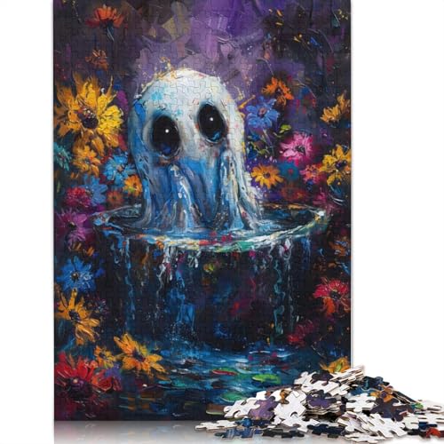 Puzzle 1000 Teile „Geist in einem Blumenteich“, Holzpuzzle für Erwachsene, Schwierigkeitsspiel 1000 Teile (75 x 50 cm) von SOQWBYG