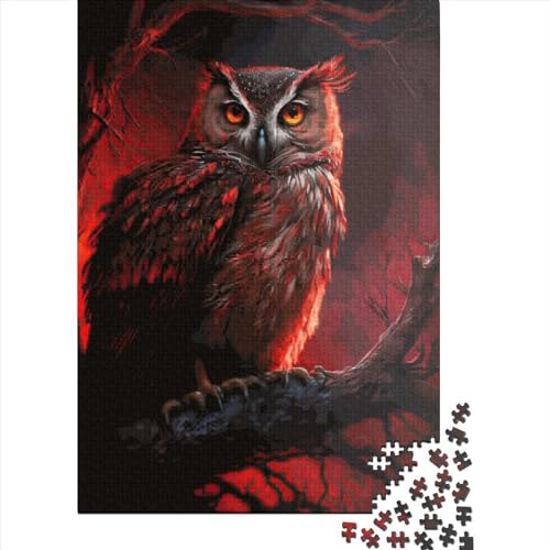 Puzzle 1000 Teile für Erwachsene, Eulen-Tierpuzzle, schwieriges Puzzle, Lernspiele, Heimdekoration, 1000 Teile (75 x 50 cm) von SOQWBYG