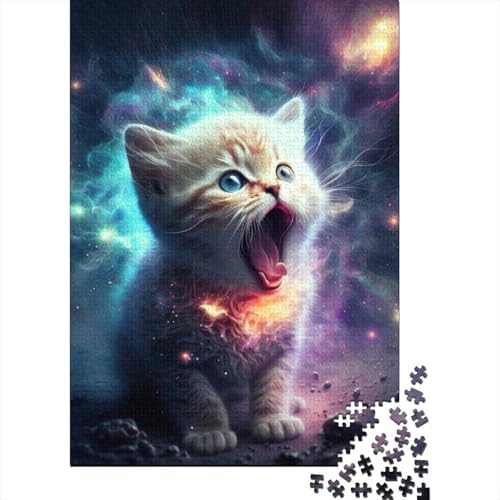 Puzzle 1500 Teile, Babykätzchen, Dekompressionsspielzeug, Holzpuzzle, Geburtstagsgeschenke für Erwachsene, 1500 Teile (85 x 57 cm) von SOQWBYG