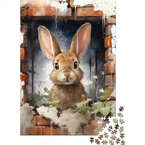 Puzzle 1500 Teile, süßes Osterhäschen-Puzzle, Dekompressionsspielzeug, Holzpuzzle, Geburtstagsgeschenke für Erwachsene, 1500 Teile (85 x 57 cm) von SOQWBYG