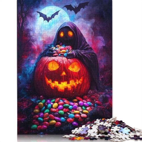 Puzzle 520 Teile für Erwachsene, Halloween-Kürbis und Sensenmann, Puzzle-Set für Erwachsene, Geschenk, Puzzle für die Wanddekoration zu Hause, 520 Teile (52 x 38 cm) von SOQWBYG
