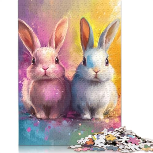Puzzle 520 Teile für Erwachsene, niedlicher Osterhase, Puzzle für die ganze Familie, geistige Kunst, Puzzlespiel, Spielzeug, Geschenk für 520 Teile (52 x 38 cm) von SOQWBYG