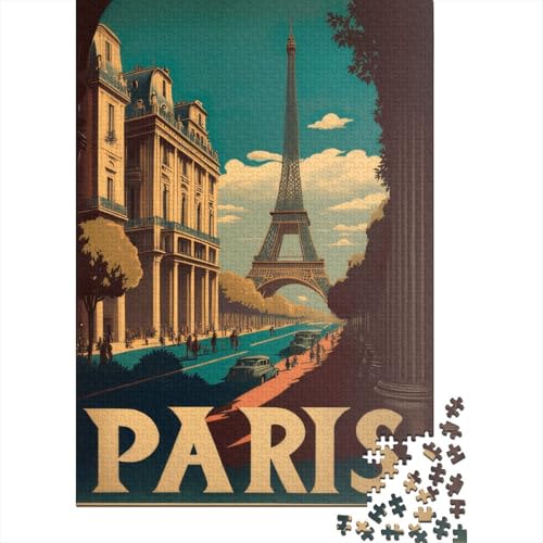 Puzzle 520 Teile für Erwachsene Frankreich Eiffelturm Puzzle Familienpuzzle Intellektuelle Kunst Puzzlespiel Spielzeuggeschenk für 520 Teile (52 x 38 cm) von SOQWBYG