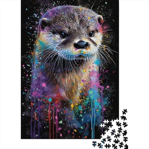 Puzzle für Erwachsene, 1000 Teile, Baby-Otter-Puzzle, Holzpuzzle für Erwachsene, Spiele, Lernspielzeug, 1000 Teile (75 x 50 cm) von SOQWBYG