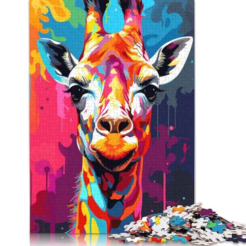 Puzzle für Erwachsene, 1000 Teile, Bunte Giraffen-Puzzles für Erwachsene, Holzpuzzles, Spiel, Herausforderungsspielzeug, 1000 Teile (75 x 50 cm) von SOQWBYG