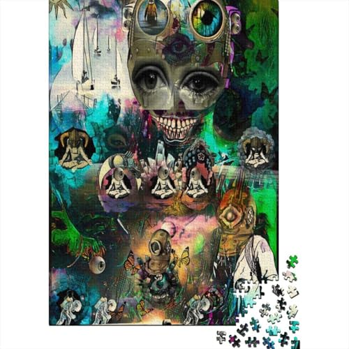 Puzzle für Erwachsene, 1000 Teile, DREI Weltraumaufseher, DIY-Kreativpuzzle, Holzpuzzle für über 18 Jahre und Erwachsene, 520 Teile (52 x 38 cm) von SOQWBYG