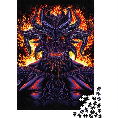 Puzzle für Erwachsene, 1000 Teile, Dämon aus der Hölle, Lernspielzeug, Puzzle, Heimwanddekoration, 1000 Teile (75 x 50 cm) von SOQWBYG