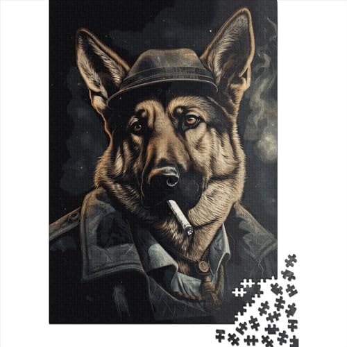 Puzzle für Erwachsene, 1000 Teile, Deutscher Schäferhund, Lernspielzeug, Puzzle, Heimwanddekoration, 1000 Teile (75 x 50 cm) von SOQWBYG