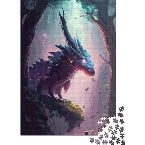 Puzzle für Erwachsene, 1000 Teile, Drache, fantastisches DIY-Kreativpuzzle, Holzpuzzle für ab 18 Jahren und Erwachsene, 520 Teile (52 x 38 cm) von SOQWBYG