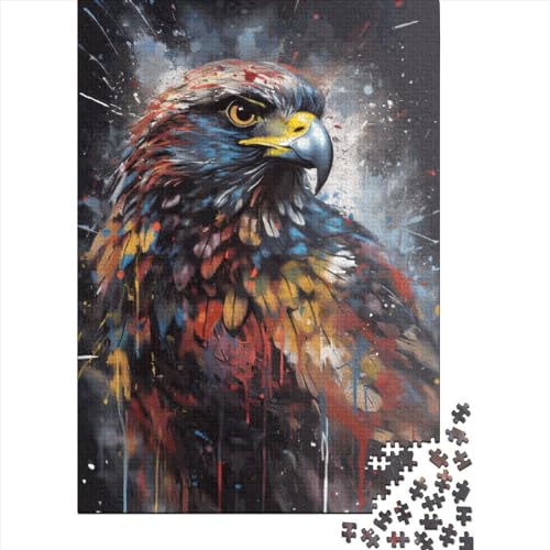 Puzzle für Erwachsene, 1000 Teile, Falken-Malpuzzle für Erwachsene, Holzpuzzlespiel, Herausforderungsspielzeug, 1000 Teile (75 x 50 cm) von SOQWBYG