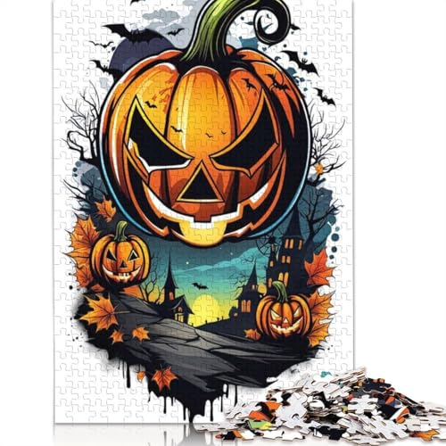 Puzzle für Erwachsene, 1000 Teile, Halloween-Kürbis, Puzzle für Teenager, Puzzle für Erwachsene und Teenager, Familienpuzzlespiel, 1000 Teile (75 x 50 cm) von SOQWBYG