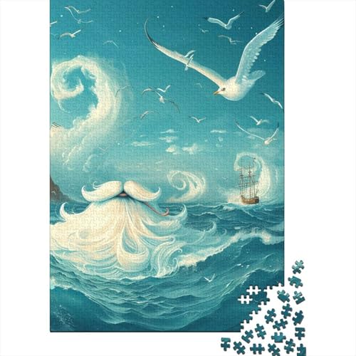 Puzzle für Erwachsene, 1000 Teile, Möwenwellen-Puzzle, Lernspielzeug, Puzzle, Heimwanddekoration, 1000 Teile (75 x 50 cm) von SOQWBYG