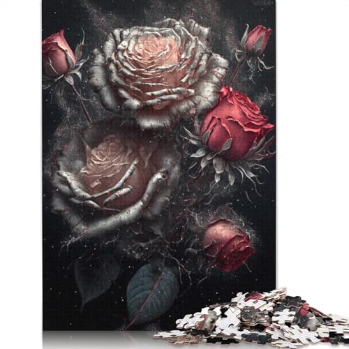 Puzzle für Erwachsene, 1000 Teile, Schöne Rosen, Holzpuzzle, Spiele für Erwachsene, Lernspielzeug, 1000 Teile (75 x 50 cm) von SOQWBYG