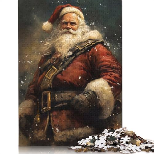 Puzzle für Erwachsene, 1000 Teile, Weihnachtsmann-Malpuzzle, Lernspielzeug, Puzzle, Heimwanddekoration, 1000 Teile (75 x 50 cm) von SOQWBYG