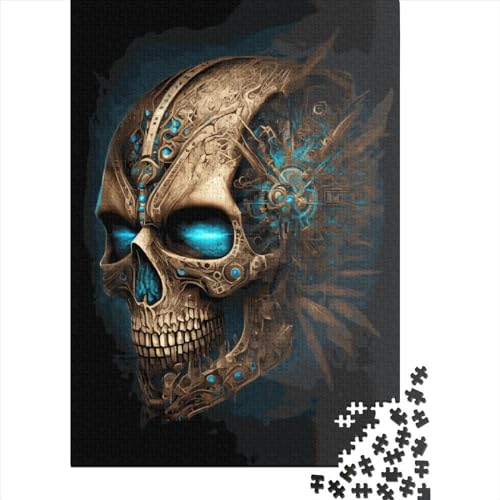 Puzzle für Erwachsene, 1000 Teile, biomechanische Totenkopf-Puzzles für Erwachsene, Holzpuzzles, Spiel, Herausforderungsspielzeug, 1000 Teile (75 x 50 cm) von SOQWBYG