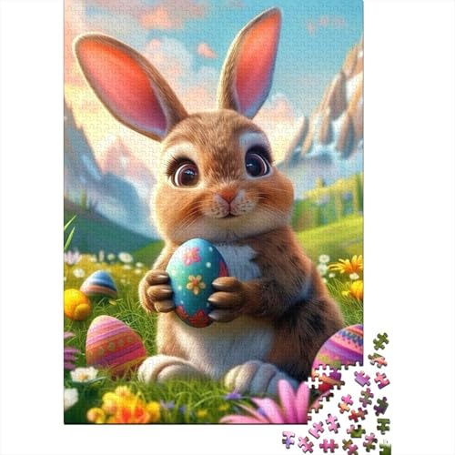 Puzzle für Erwachsene, 1000 Teile, süßes Osterhäschen-Puzzle, Lernspielzeug, Puzzle, Heimwanddekoration, 1000 Teile (75 x 50 cm) von SOQWBYG