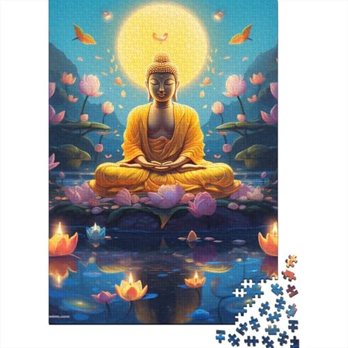 Puzzle für Erwachsene, 1500 Teile, Buddha-Statue, rätselhaft, herausfordernd, schwierig, Holzpuzzle, Heimdekoration, 1500 Teile (85 x 57 cm) von SOQWBYG