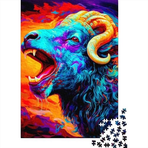 Puzzle für Erwachsene, 1500 Teile, Ziegenpuzzle, Holzpuzzle für Erwachsene, Spiele, Lernspielzeug, 1500 Teile (85 x 57 cm) von SOQWBYG