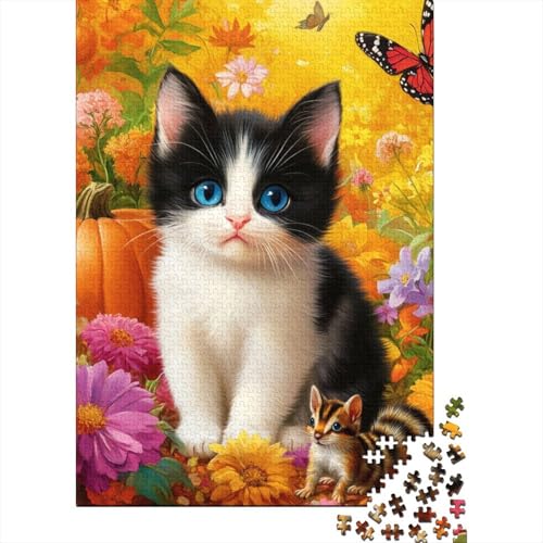 Puzzle für Erwachsene, 1500 Teile, süßes Kätzchen-Puzzle, Holzpuzzle für Erwachsene, Spiele, Lernspielzeug, 1500 Teile (85 x 57 cm) von SOQWBYG