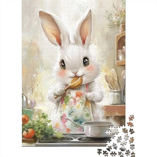 Puzzle für Erwachsene, 1500 Teile, süßes Osterhäschen-Puzzle, Holzpuzzle für Erwachsene, Spiele, Lernspielzeug, 1500 Teile (85 x 57 cm) von SOQWBYG