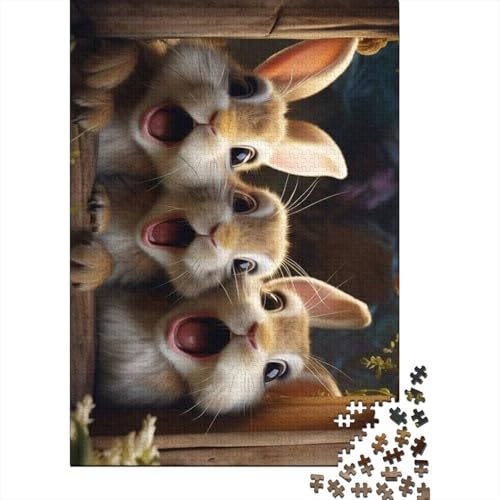 Puzzle für Erwachsene, 1500 Teile, süßes Osterhäschen-Puzzle, Holzpuzzle für Erwachsene, Spiele, Lernspielzeug, 1500 Teile (85 x 57 cm) von SOQWBYG