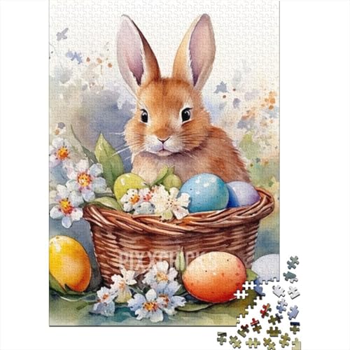 Puzzle für Erwachsene, 1500 Teile, süßes Osterhäschen-Puzzle für Erwachsene, Holzpuzzle, Spiel, Herausforderungsspielzeug, 1500 Teile (85 x 57 cm) von SOQWBYG